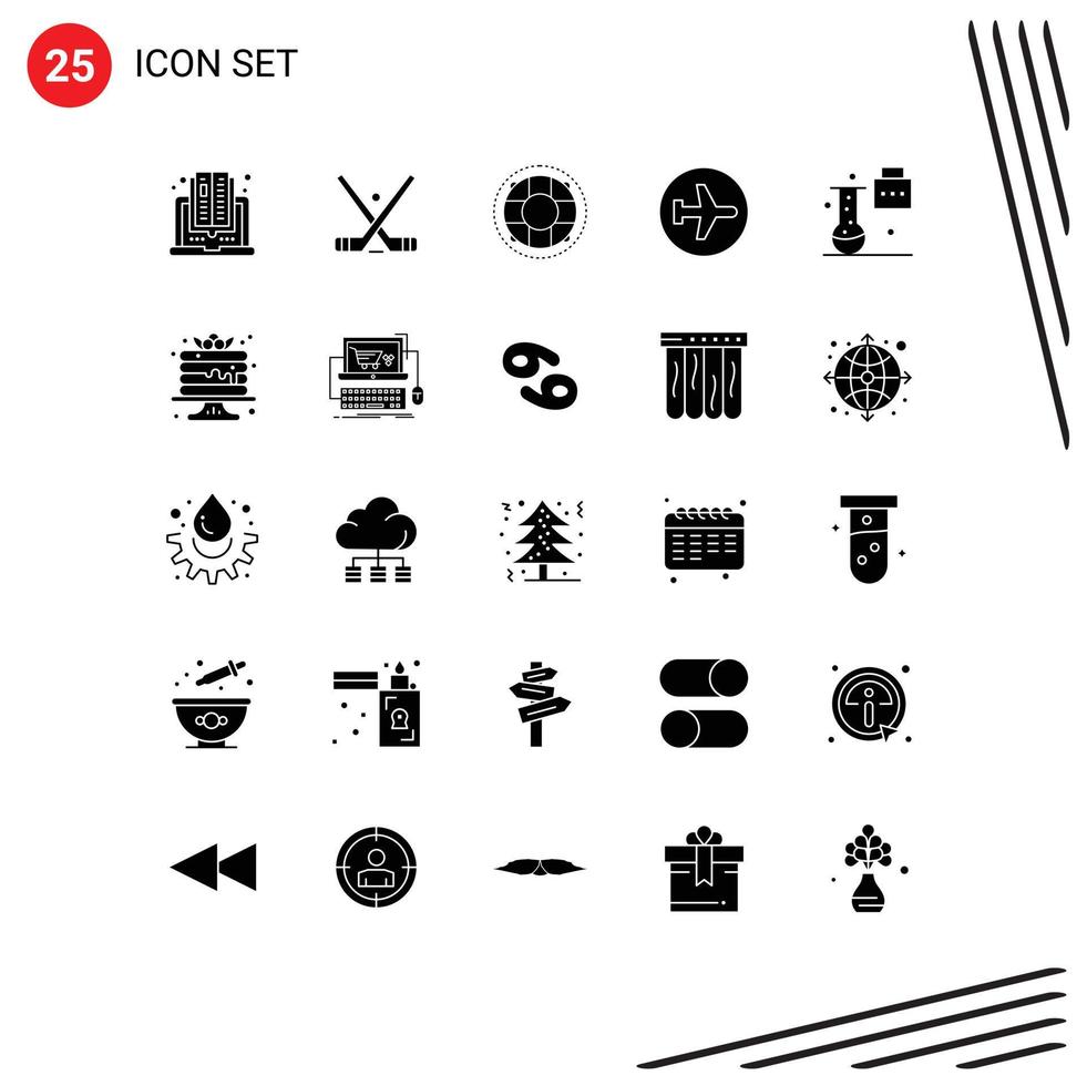 25 Creative Icons Modern Signs and Symbols of flying airplane sticks aero plane lifesaver Editable Vector Design Elements