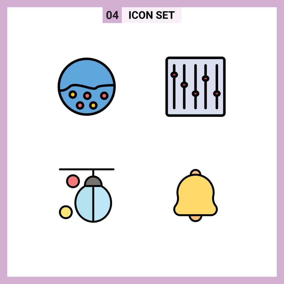 4 Universal Filledline Flat Colors Set for Web and Mobile Applications pigment bag skin devices boxing Editable Vector Design Elements