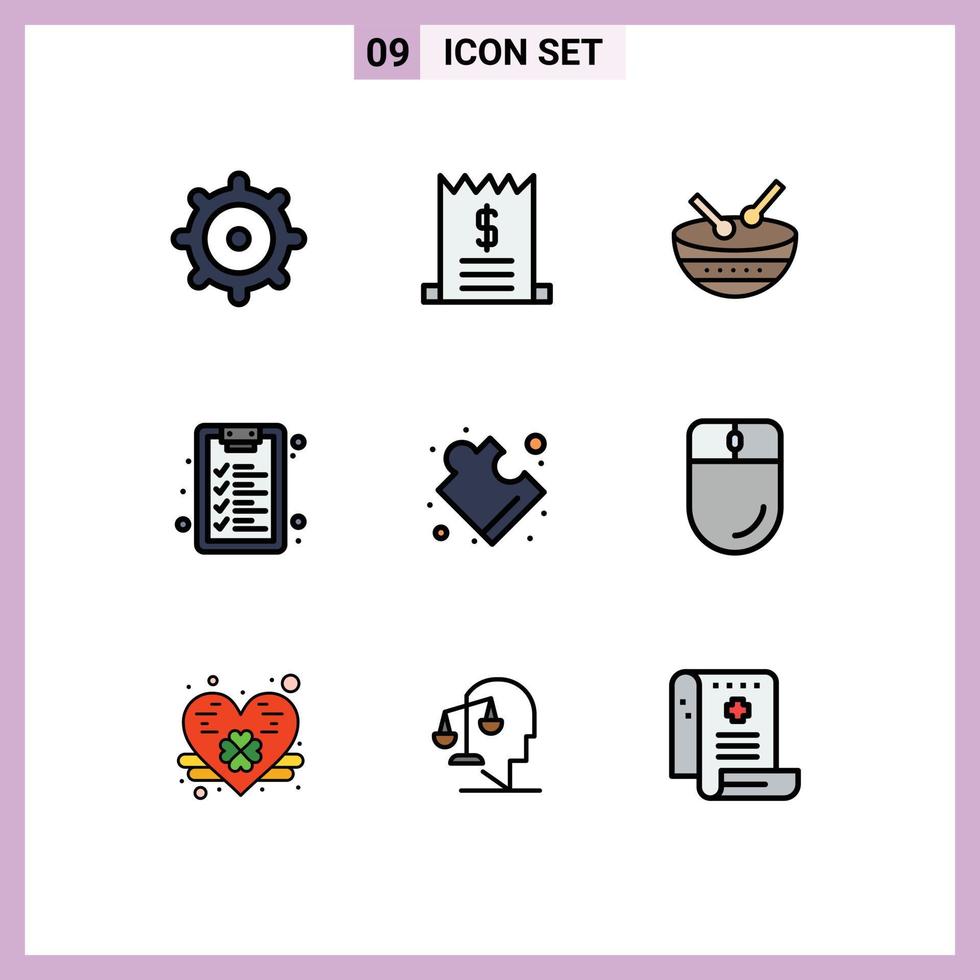 Pictogram Set of 9 Simple Filledline Flat Colors of devices solution irish puzzle learning Editable Vector Design Elements