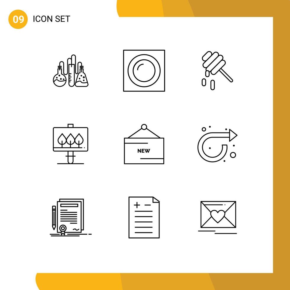 Modern Set of 9 Outlines Pictograph of product line bee ecommerce sign Editable Vector Design Elements