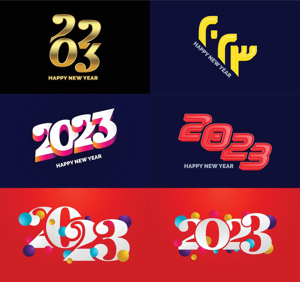 Big Set of 2023 Happy New Year logo text design 2023 number design template vector