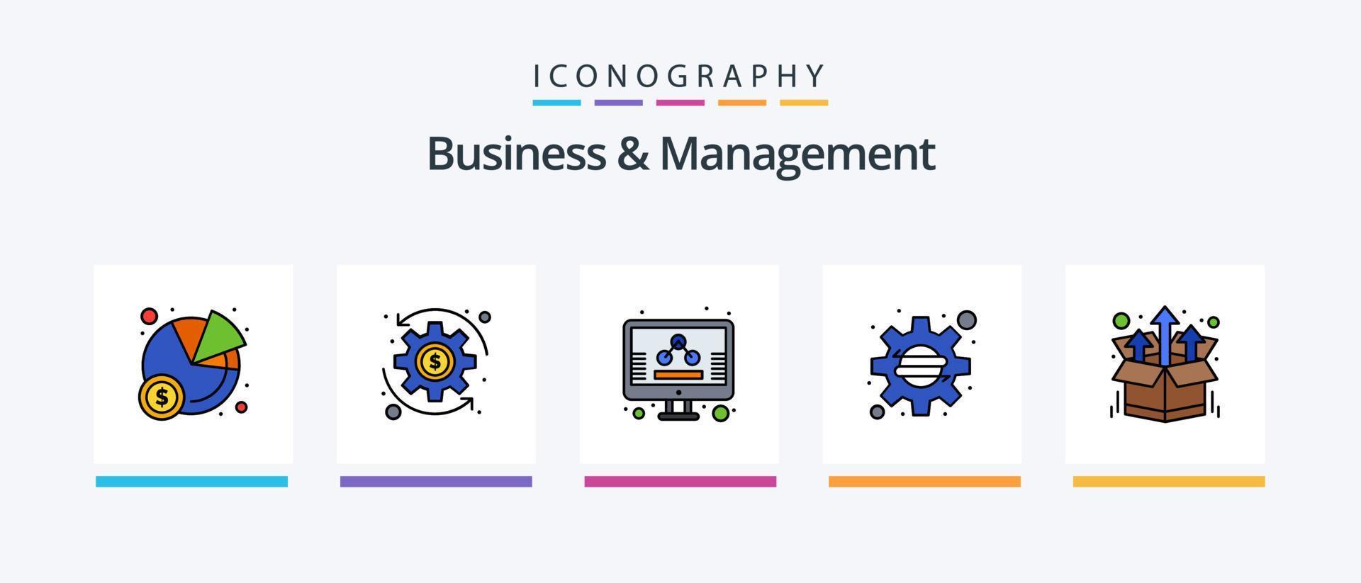 Business And Management Line Filled 5 Icon Pack Including box. shield. bill. security. protect. Creative Icons Design vector