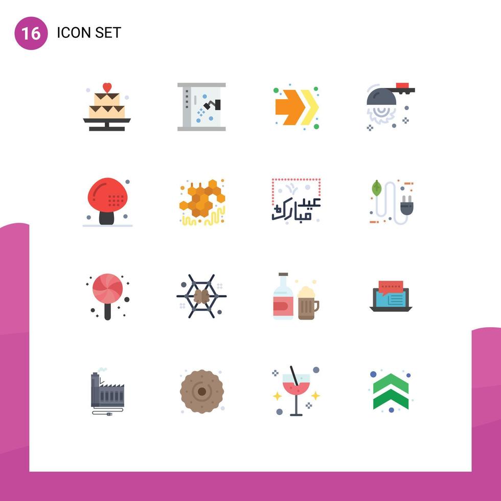 paquete de iconos de vector de stock de 16 signos y símbolos de línea para flechas de cocina de alimentos vio paquete circular editable de elementos creativos de diseño de vectores