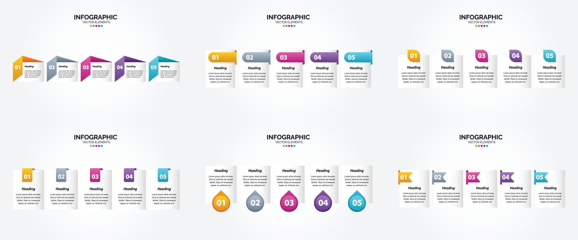 ilustración vectorial infografía conjunto de diseño plano para folleto publicitario y revista vector