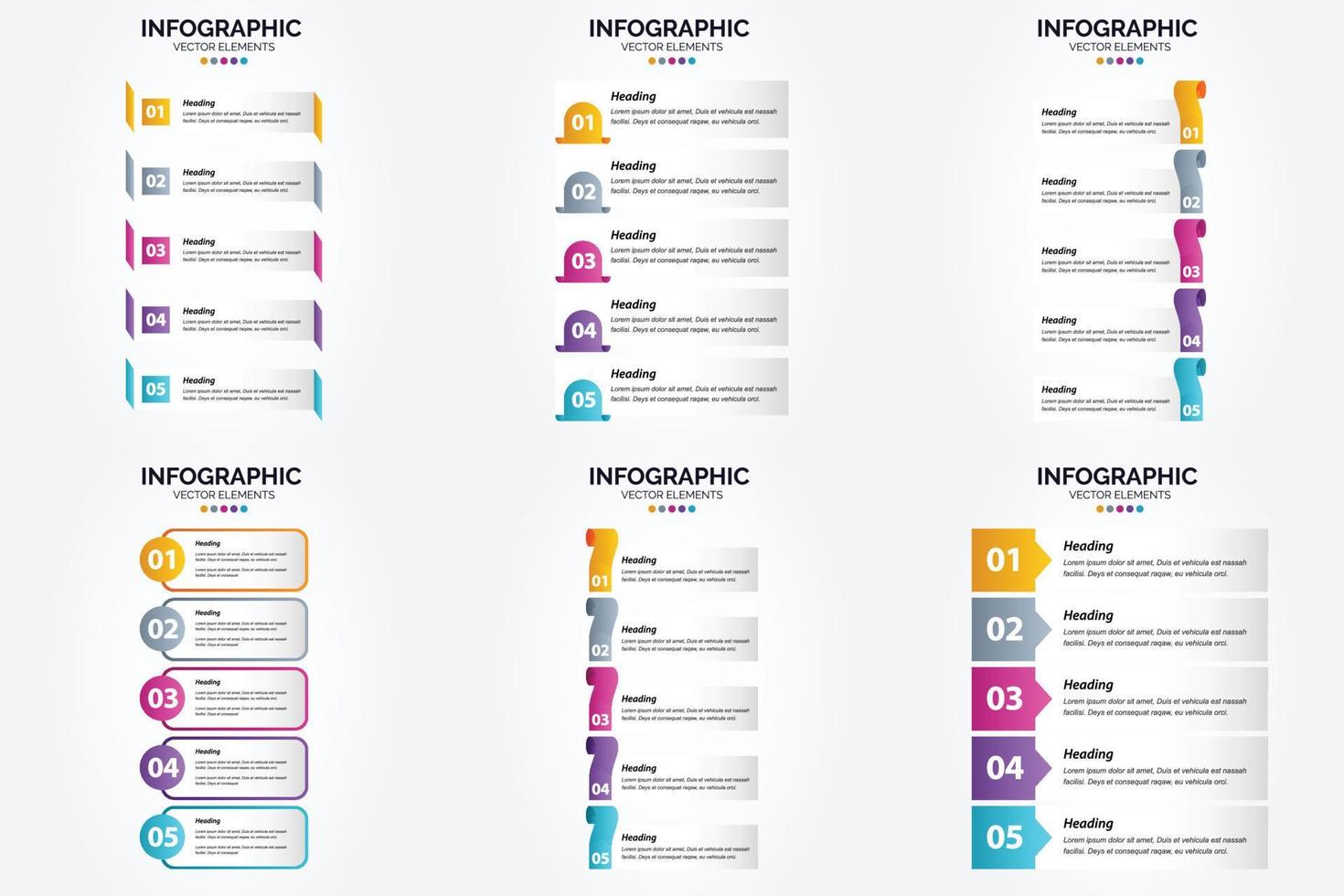 ilustración vectorial infografía conjunto de diseño plano para folleto publicitario y revista vector