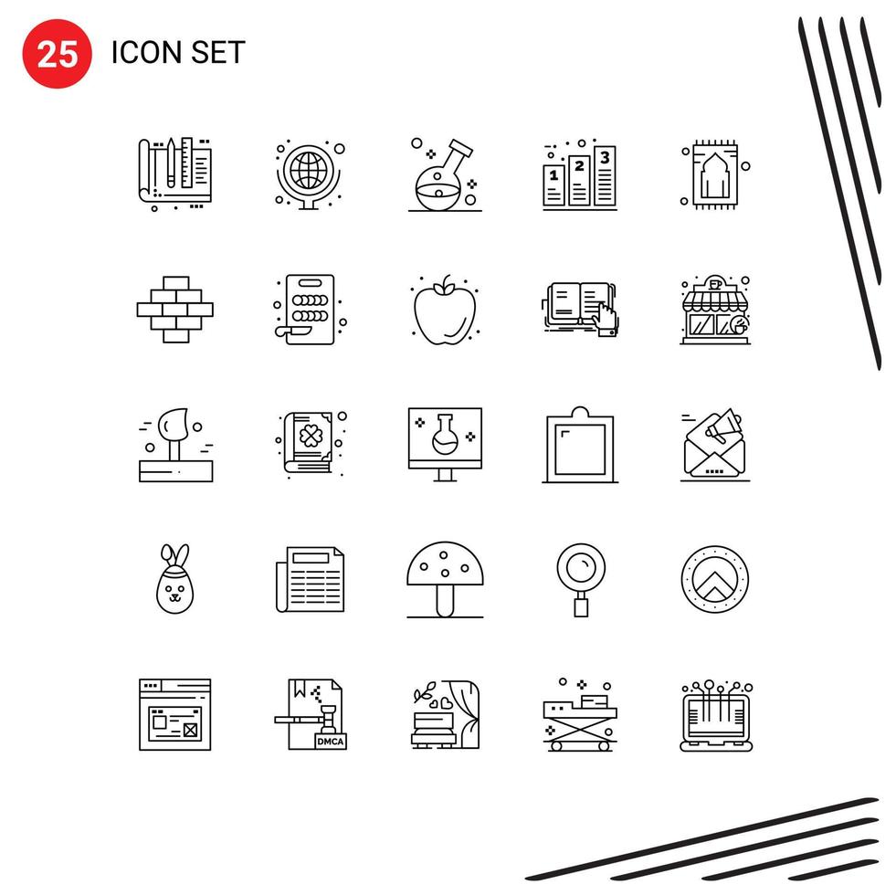 Set of 25 Vector Lines on Grid for processing chart school supplies bar laboratory Editable Vector Design Elements