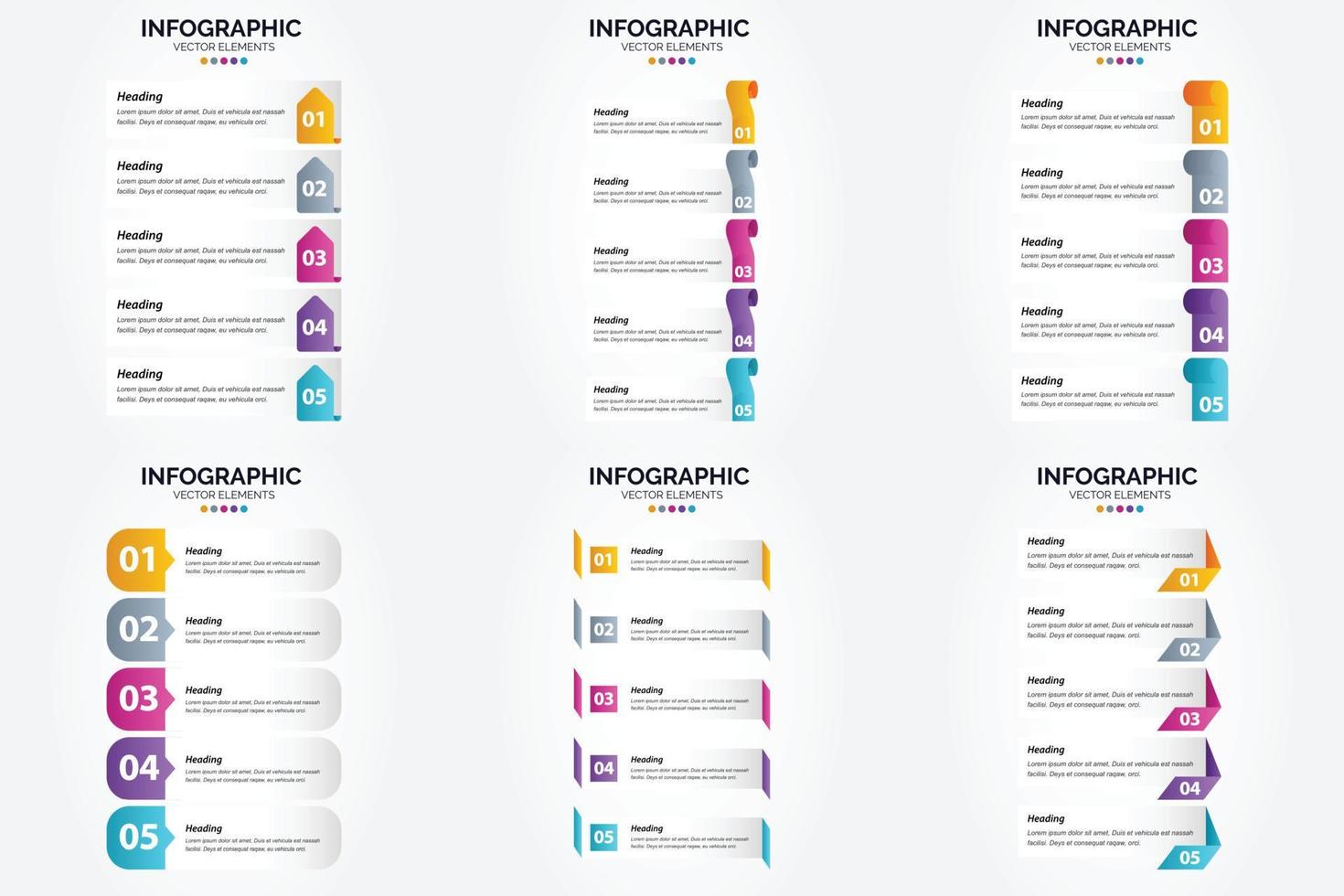 ilustración vectorial infografía conjunto de diseño plano para folleto publicitario y revista vector