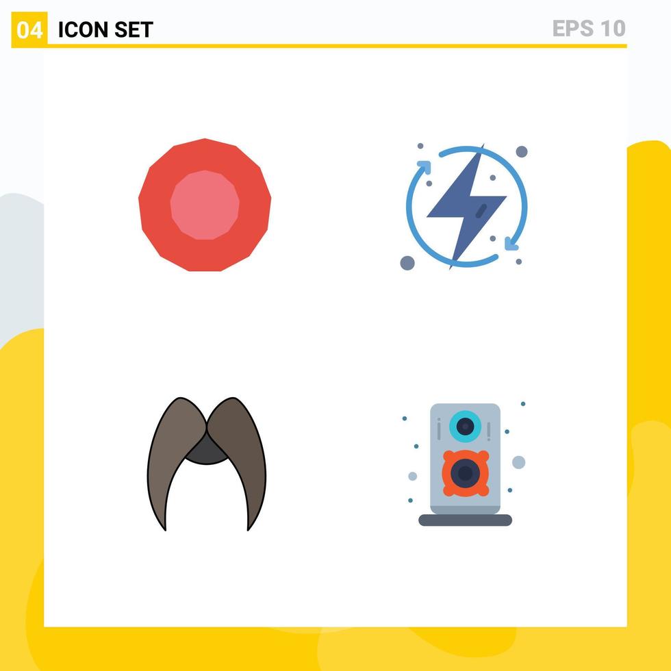 Universal Icon Symbols Group of 4 Modern Flat Icons of action movember ecologic renewable men Editable Vector Design Elements