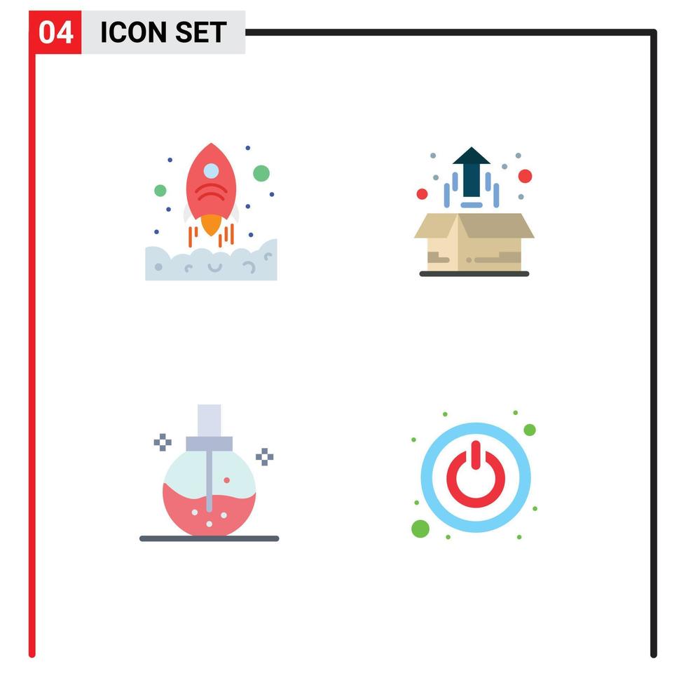Flat Icon Pack of 4 Universal Symbols of launching beauty up market fashion Editable Vector Design Elements