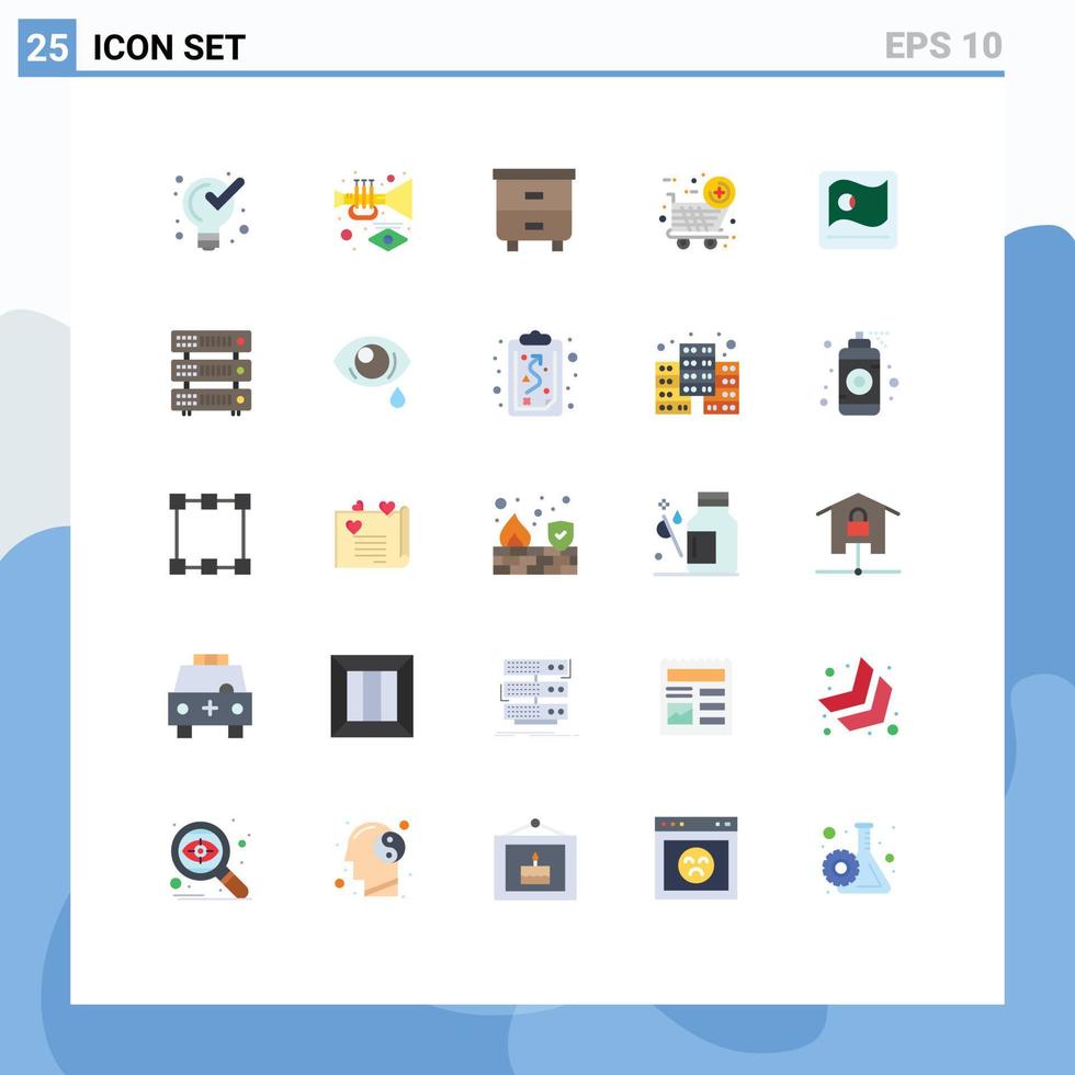 Mobile Interface Flat Color Set of 25 Pictograms of asian bangladesh decor new item black friday Editable Vector Design Elements