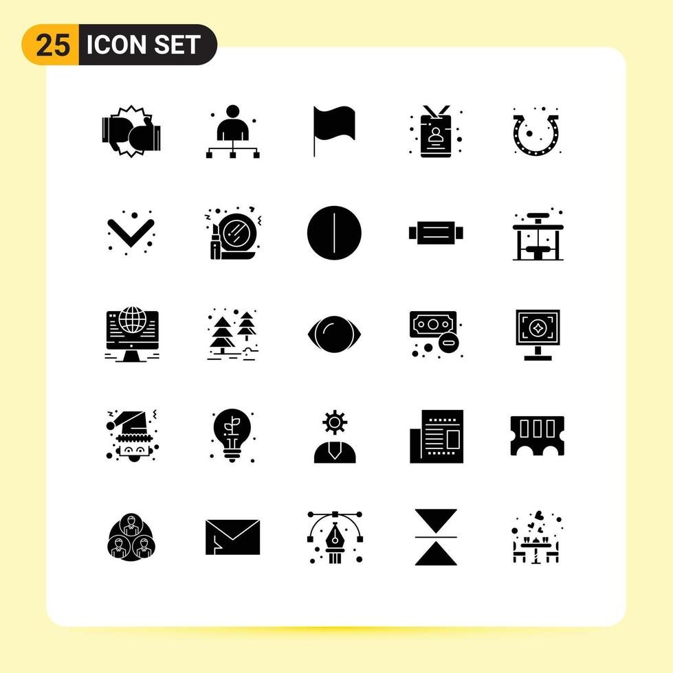 25 iconos creativos signos y símbolos modernos de reportero periodista director id ui elementos de diseño vectorial editables vector