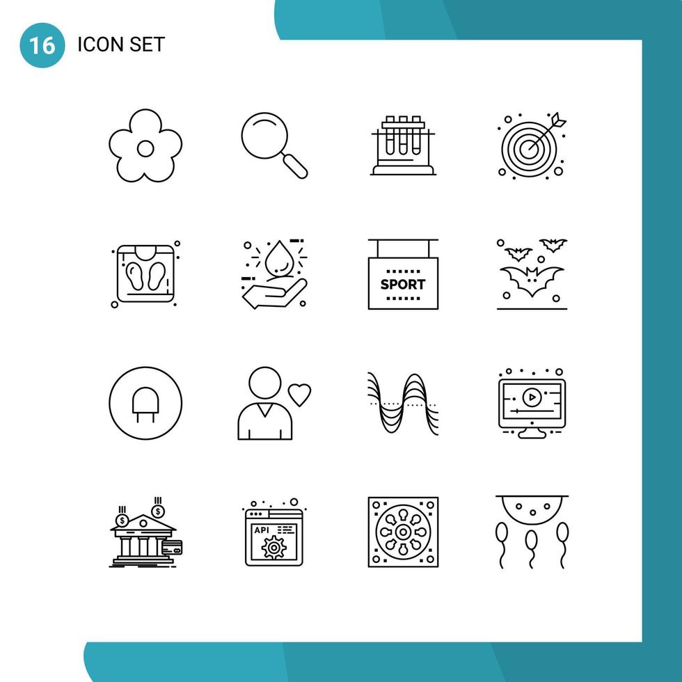 16 Outline concept for Websites Mobile and Apps sauna bathroom scale lab target bulls eye Editable Vector Design Elements