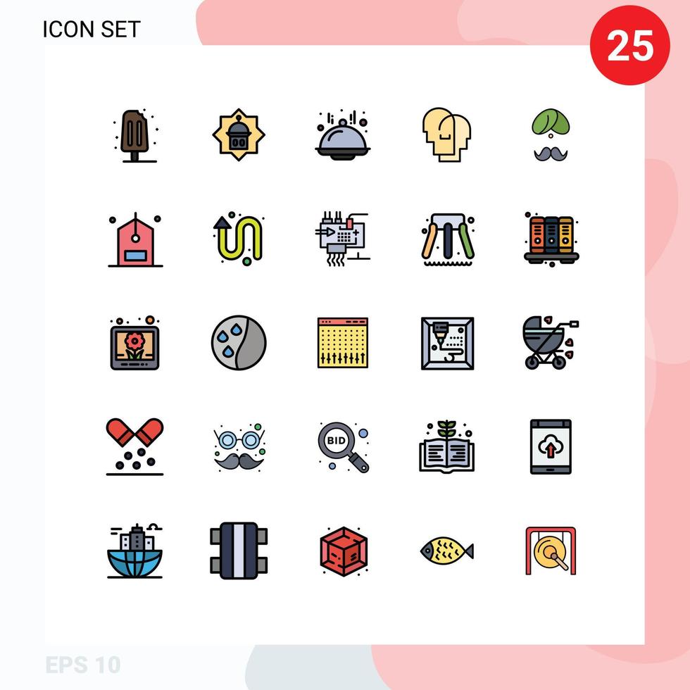 Universal Icon Symbols Group of 25 Modern Filled line Flat Colors of india feelings star empathy hat Editable Vector Design Elements