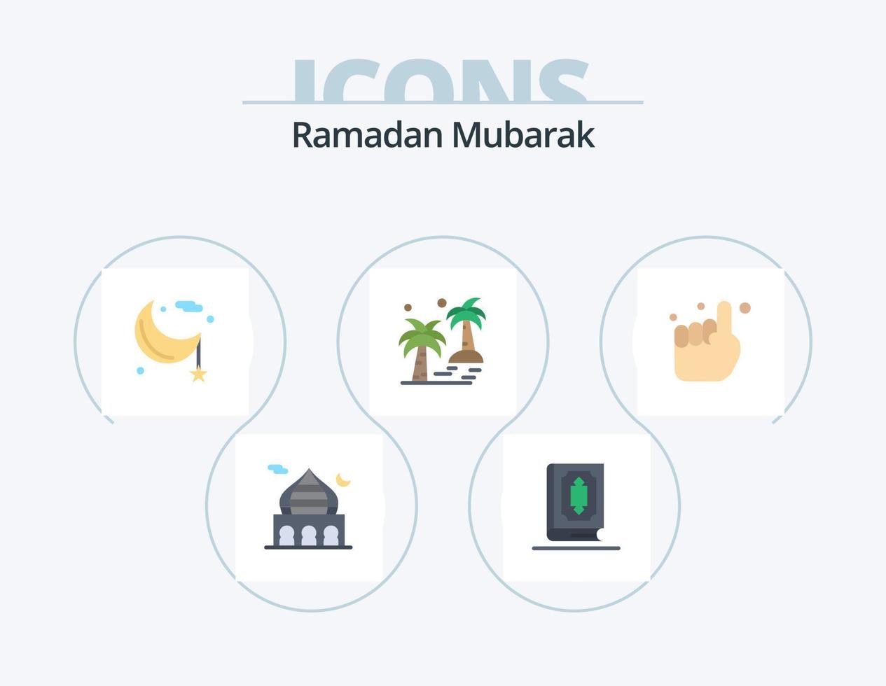 Ramadan Flat Icon Pack 5 Icon Design. tree. date. ramadhan. ramadan. lunar vector