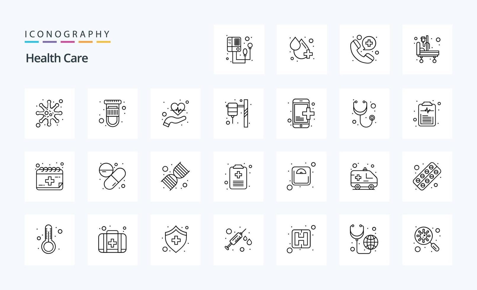 25 Health Care Line icon pack vector