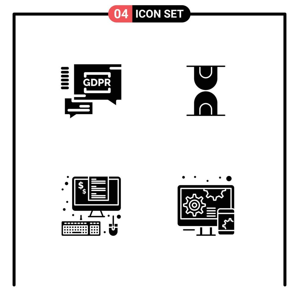 Stock Vector Icon Pack of Line Signs and Symbols for gdpr percent glass devices adaptive Editable Vector Design Elements