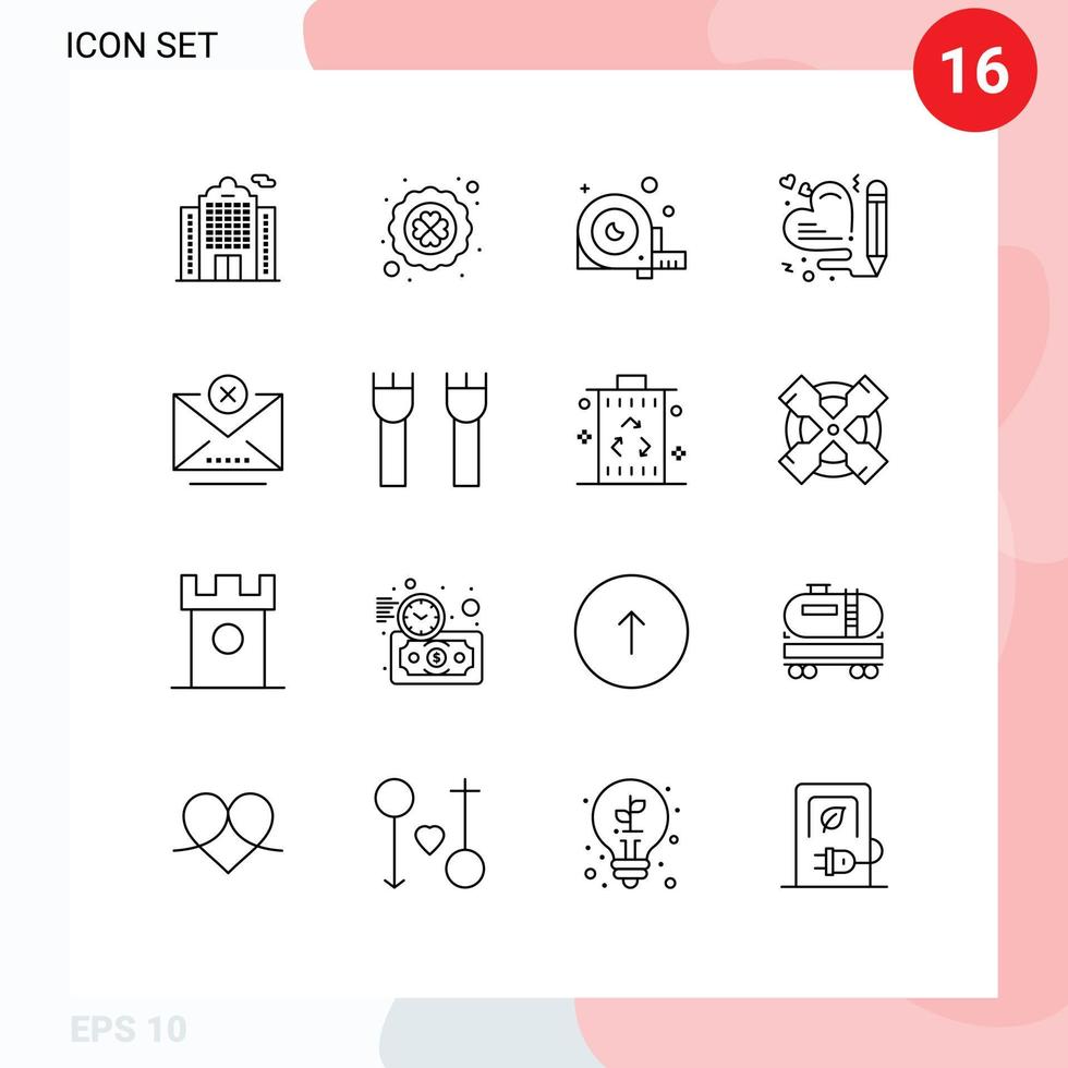 16 Creative Icons Modern Signs and Symbols of cancel wedding angle pen heart Editable Vector Design Elements