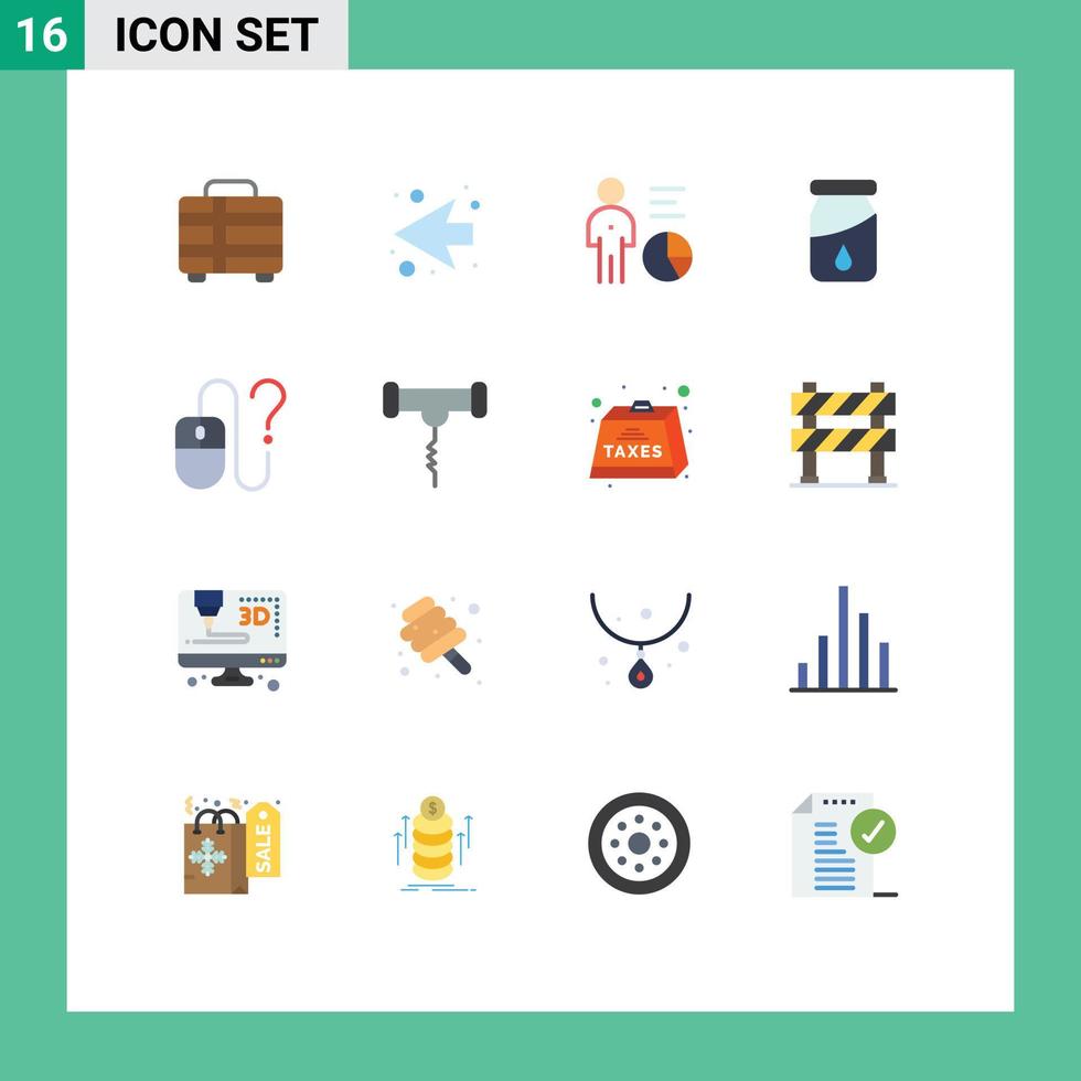 Set of 16 Modern UI Icons Symbols Signs for desktop computer data drug bottle Editable Pack of Creative Vector Design Elements