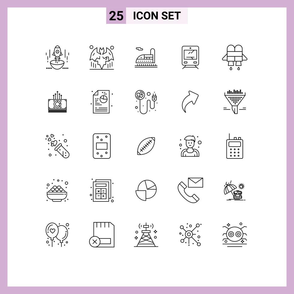 Modern Set of 25 Lines and symbols such as jet transportation halloween transport tunnel Editable Vector Design Elements