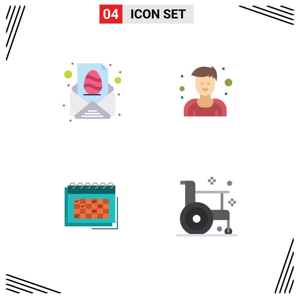 Modern Set of 4 Flat Icons and symbols such as easter business message man event Editable Vector Design Elements