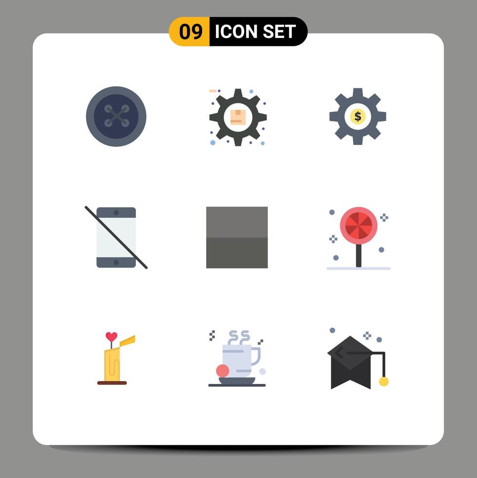 Set of 9 Modern UI Icons Symbols Signs for pc devices product allowed dollar Editable Vector Design Elements