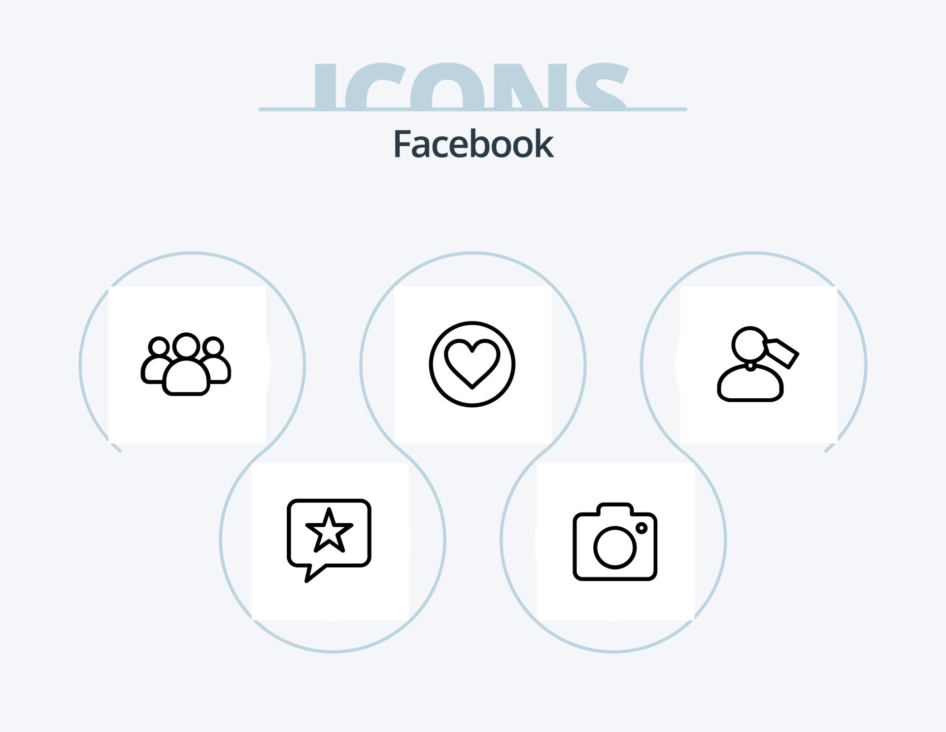 Facebook Line Icon Pack 5 Icon Design. favorite. sad. fire. feeling
