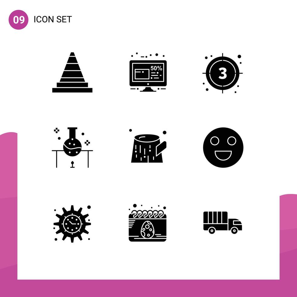 9 Creative Icons Modern Signs and Symbols of science experiment laboratory research friday laboratory start Editable Vector Design Elements