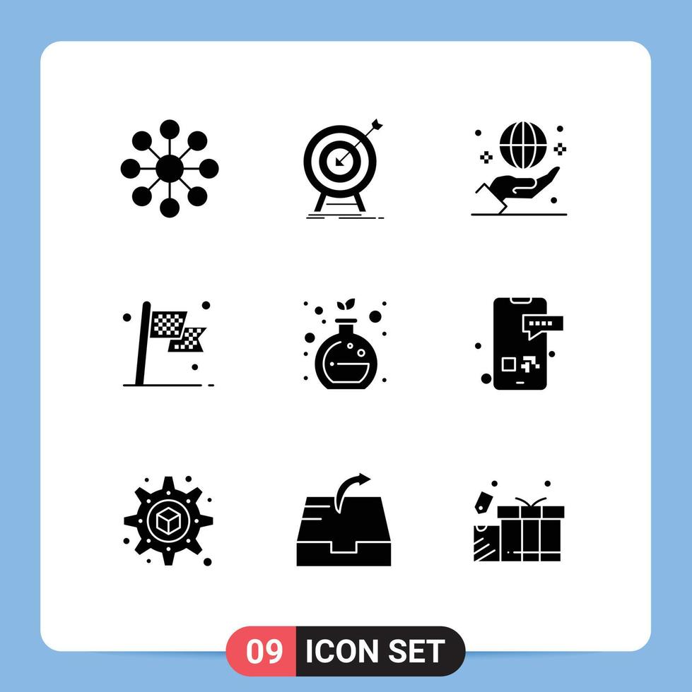 9 Creative Icons Modern Signs and Symbols of flag destination business checkered international Editable Vector Design Elements