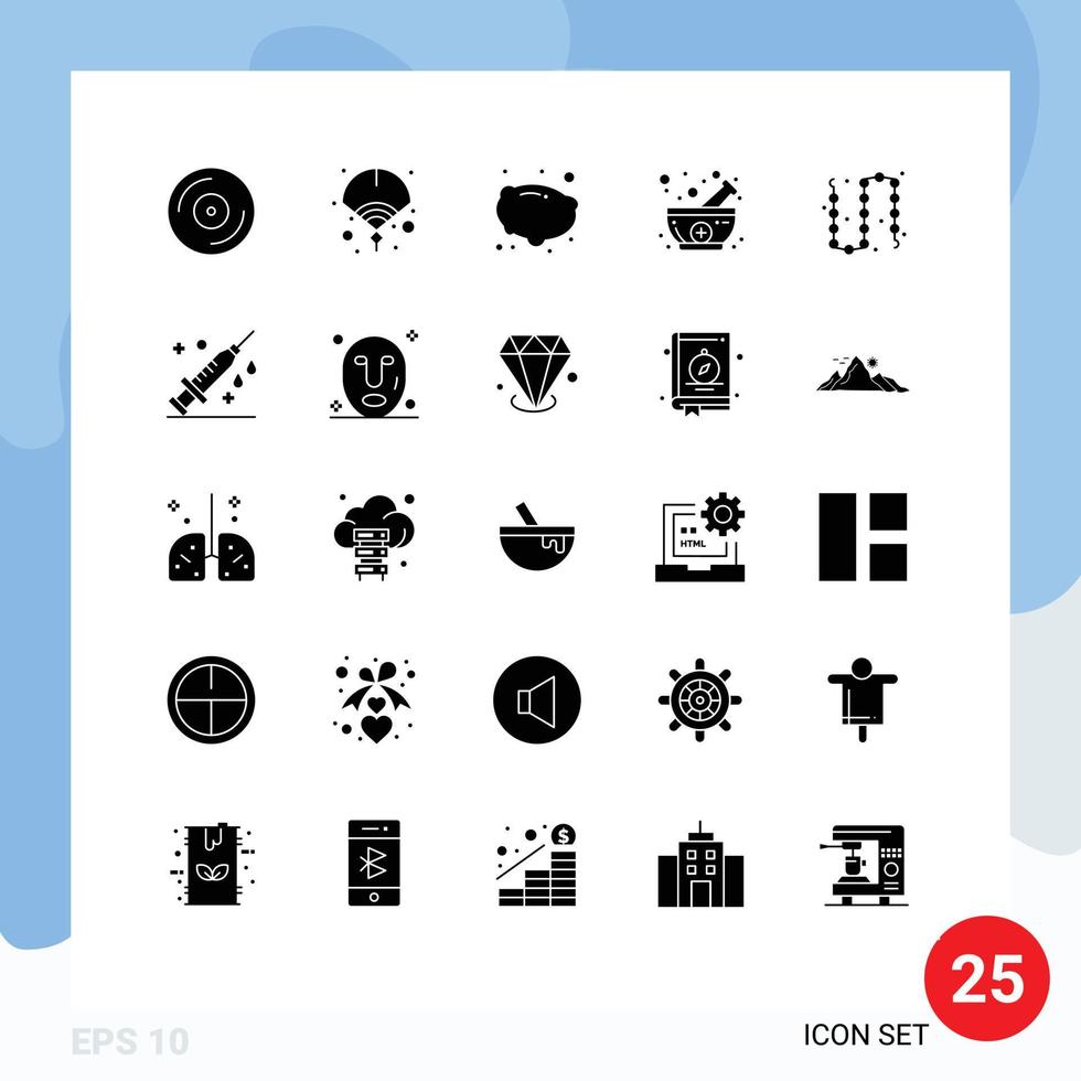 Set of 25 Modern UI Icons Symbols Signs for fashion natural year medicine bowl Editable Vector Design Elements