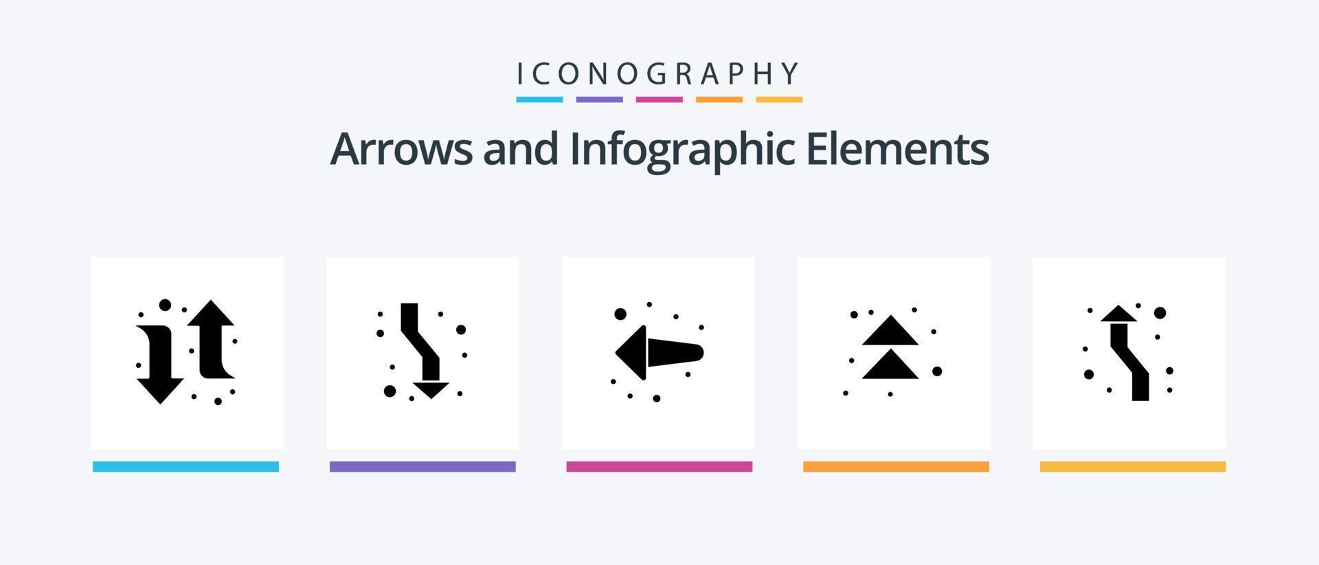 Arrow Glyph 5 Icon Pack Including up. arrow. arrow. up. forward. Creative Icons Design vector