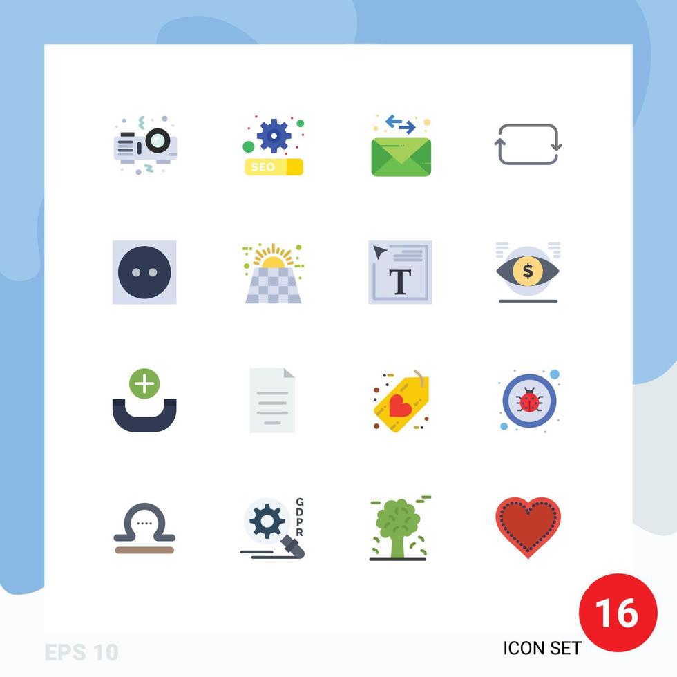 Modern Set of 16 Flat Colors Pictograph of battery laundry message clothing sets Editable Pack of Creative Vector Design Elements