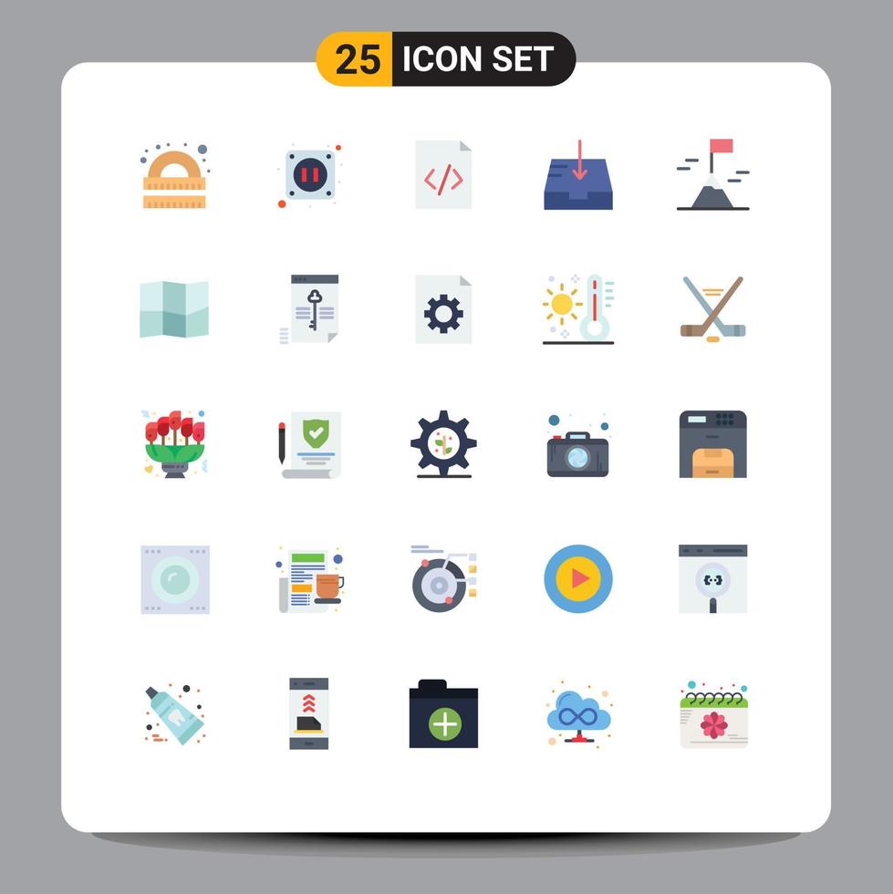 25 Universal Flat Colors Set for Web and Mobile Applications location mountain code adventure mailbox Editable Vector Design Elements