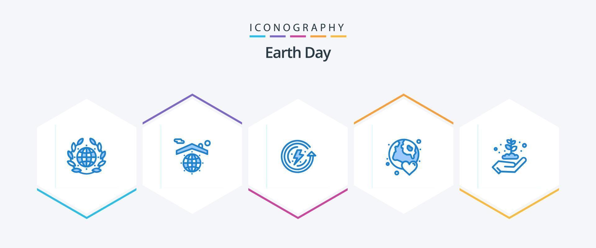 Earth Day 25 Blue icon pack including earth day. love. earth day. world. earth vector