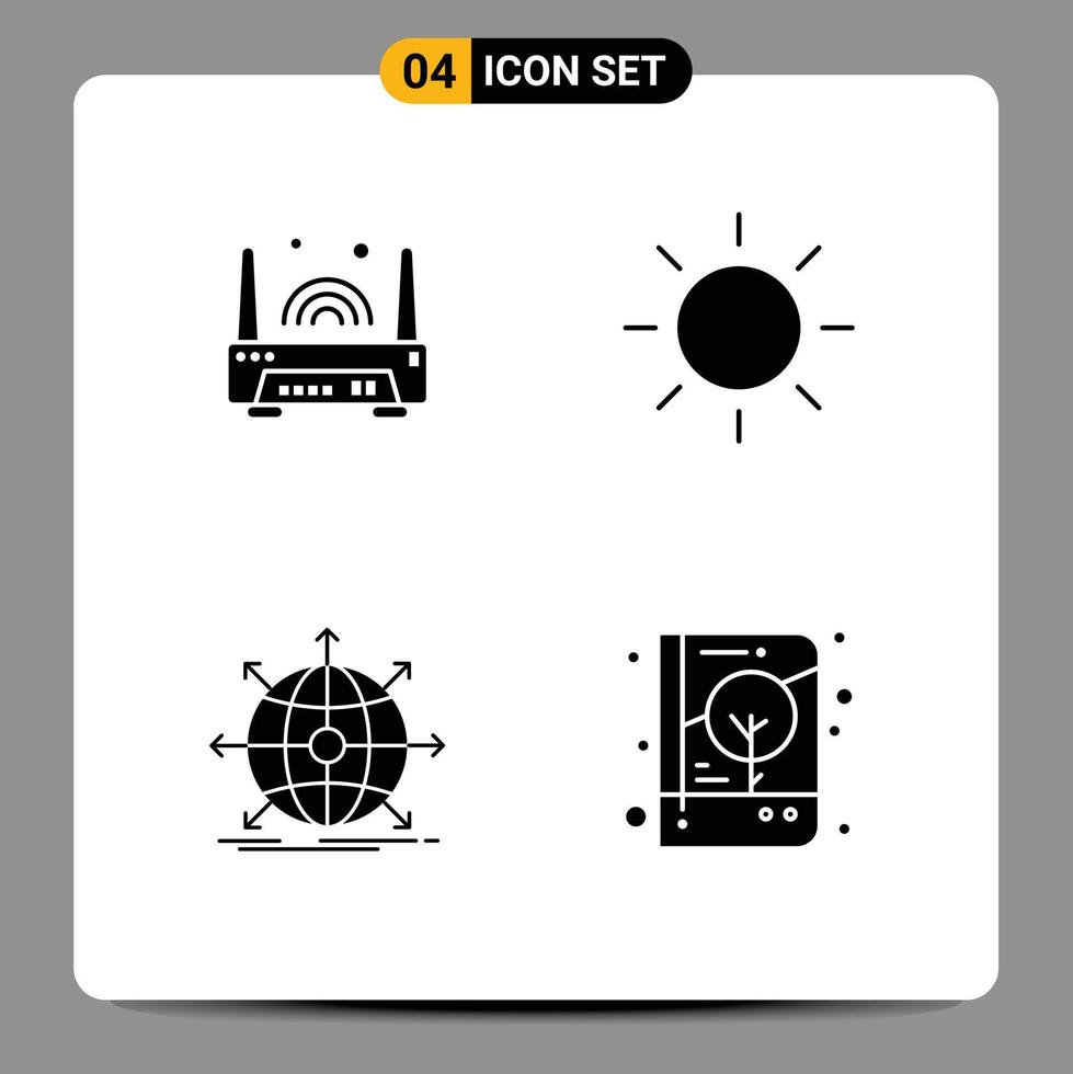 Set of Modern UI Icons Symbols Signs for device network technology business book Editable Vector Design Elements