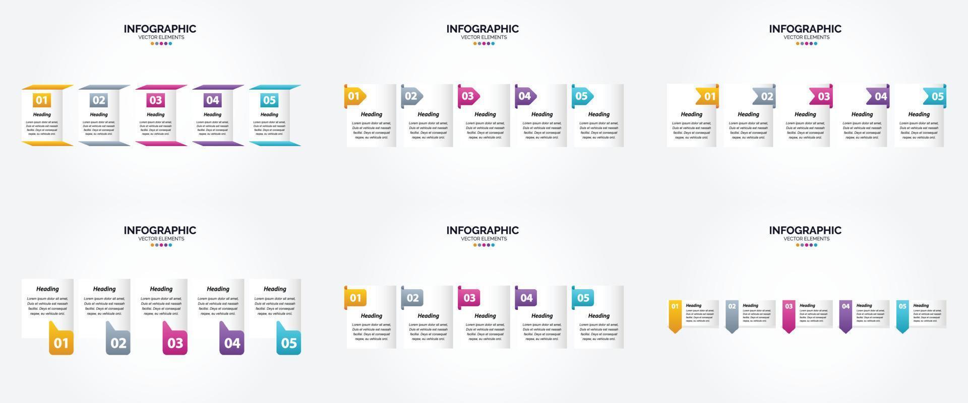 ilustración vectorial infografía conjunto de diseño plano para folleto publicitario y revista vector