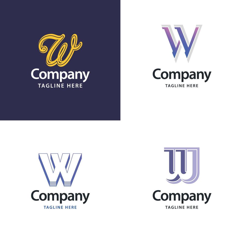 Letter W Big Logo Pack Design Creative Modern logos design for your business vector