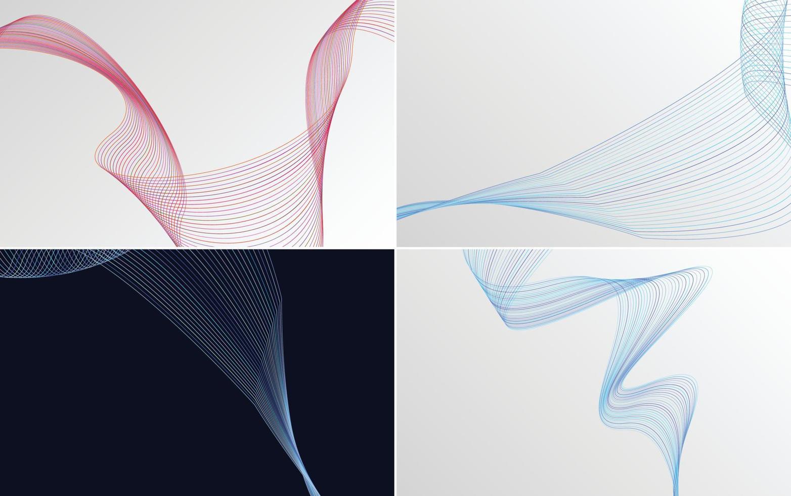 Collection of geometric minimal lines pattern set vector