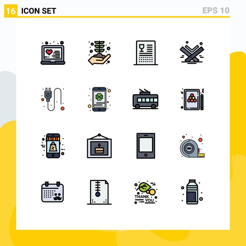 User Interface Pack of 16 Basic Flat Color Filled Lines of eid book catalog holy meal Editable Creative Vector Design Elements