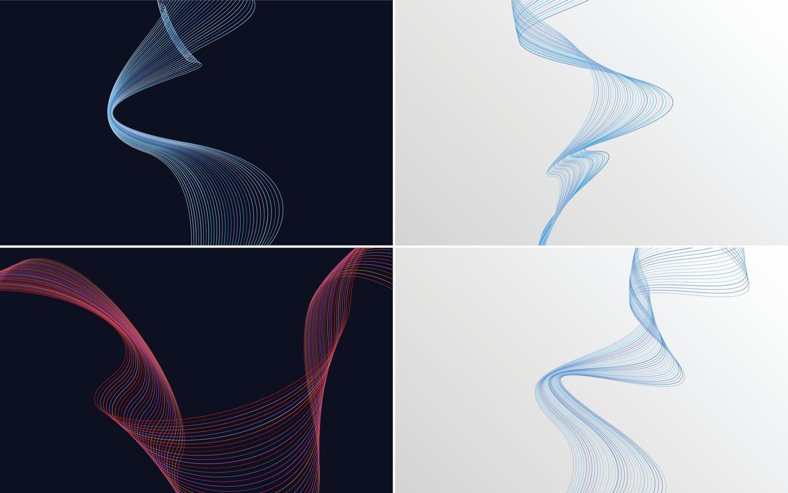 Collection of geometric minimal lines pattern set vector
