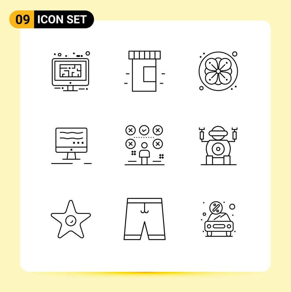 9 Thematic Vector Outlines and Editable Symbols of user paper flower checklist online Editable Vector Design Elements