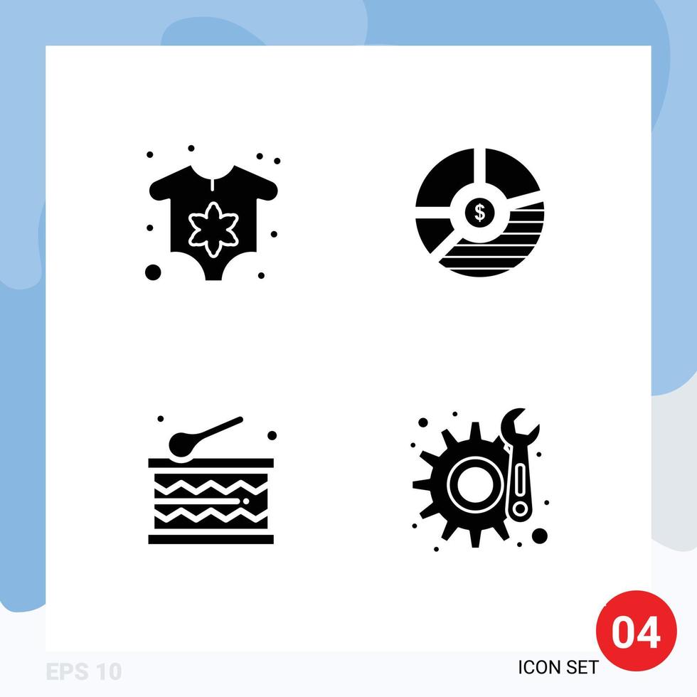 Universal Solid Glyph Signs Symbols of baby statistics chart business festival Editable Vector Design Elements