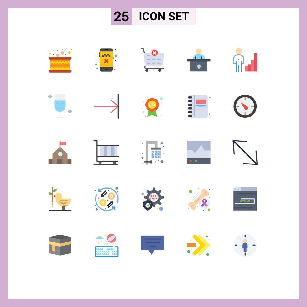 Set of 25 Modern UI Icons Symbols Signs for corporate analytics checkout medical appointment reception Editable Vector Design Elements