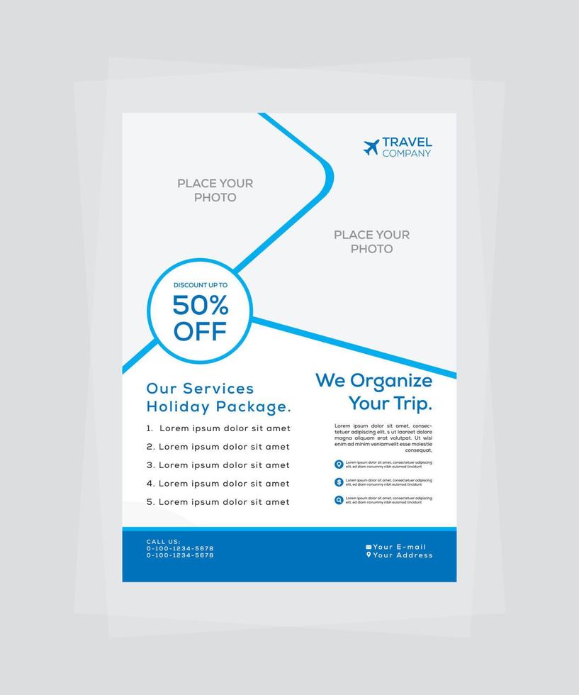 Travel Company 2nd Template Design vector