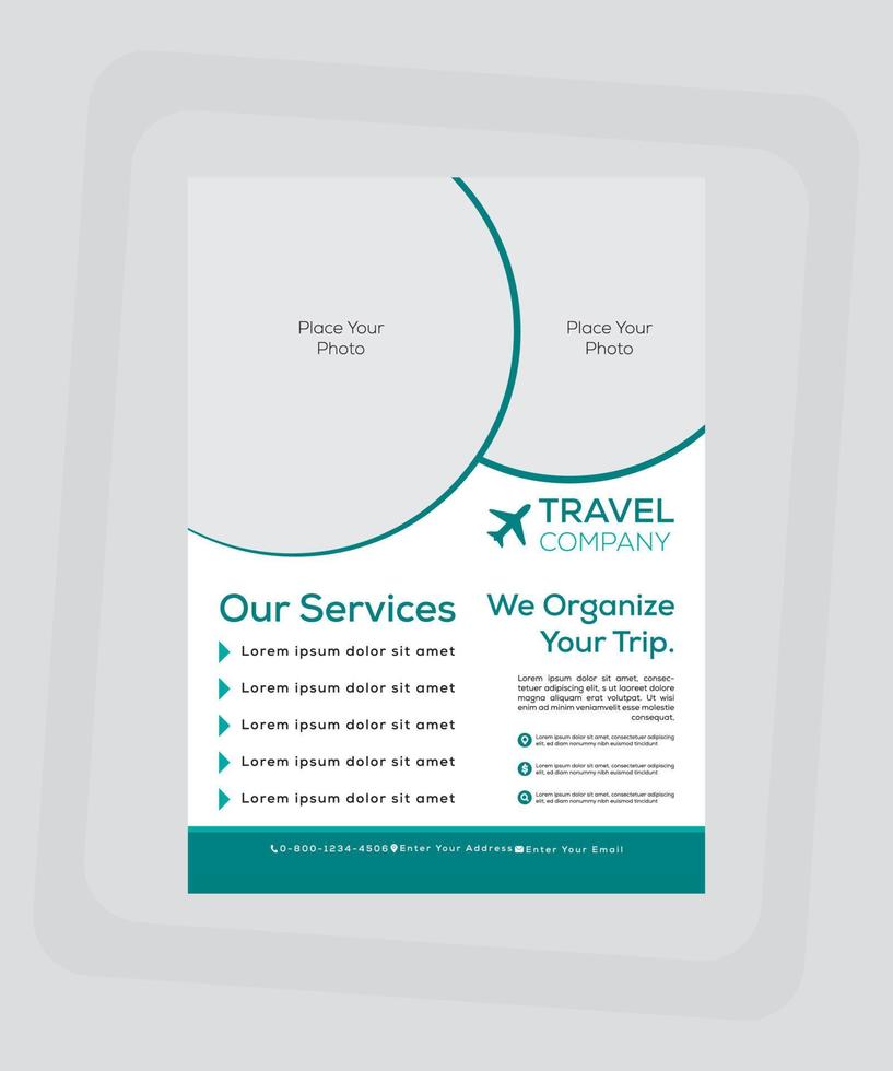 Travel Company 3rd Template Design vector