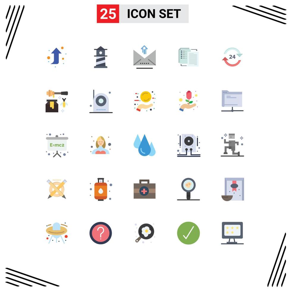 Pack of 25 creative Flat Colors of non concierge pass shareit transfer Editable Vector Design Elements