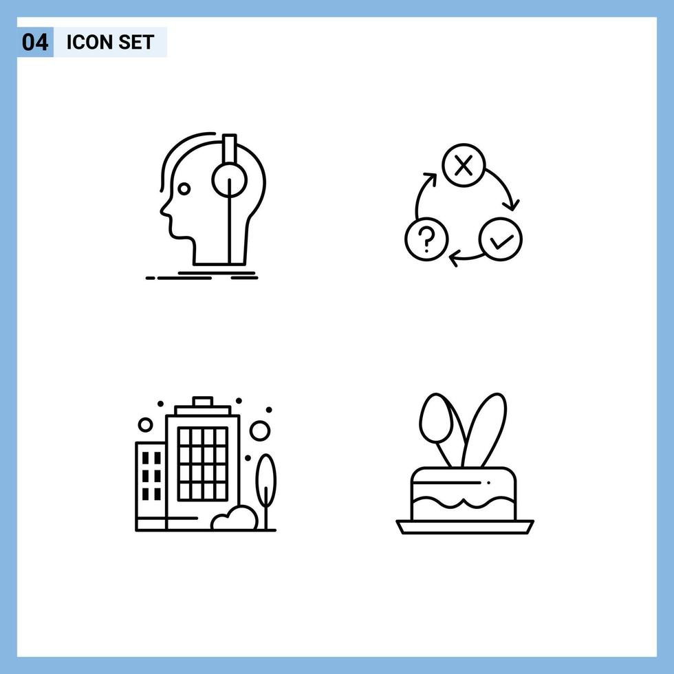 4 Line concept for Websites Mobile and Apps composer realization producer flow enterprise Editable Vector Design Elements