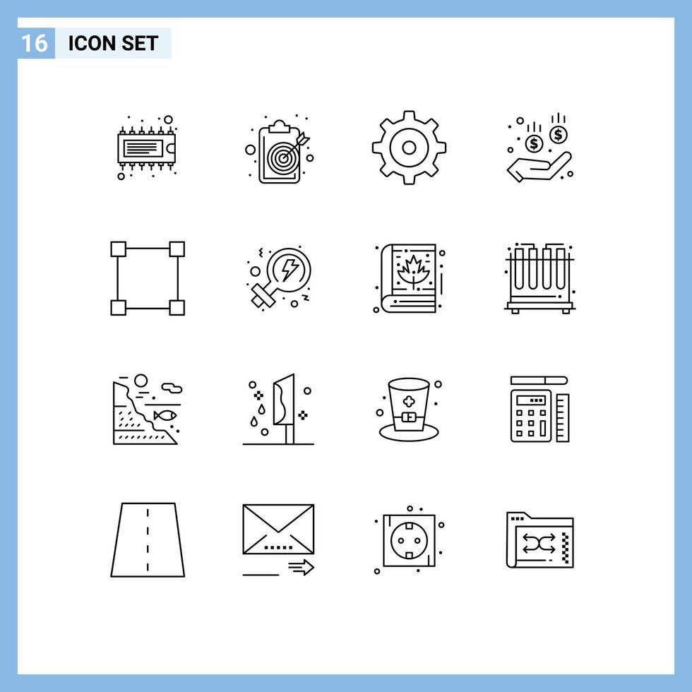 16 Outline concept for Websites Mobile and Apps feminism points target path safe Editable Vector Design Elements