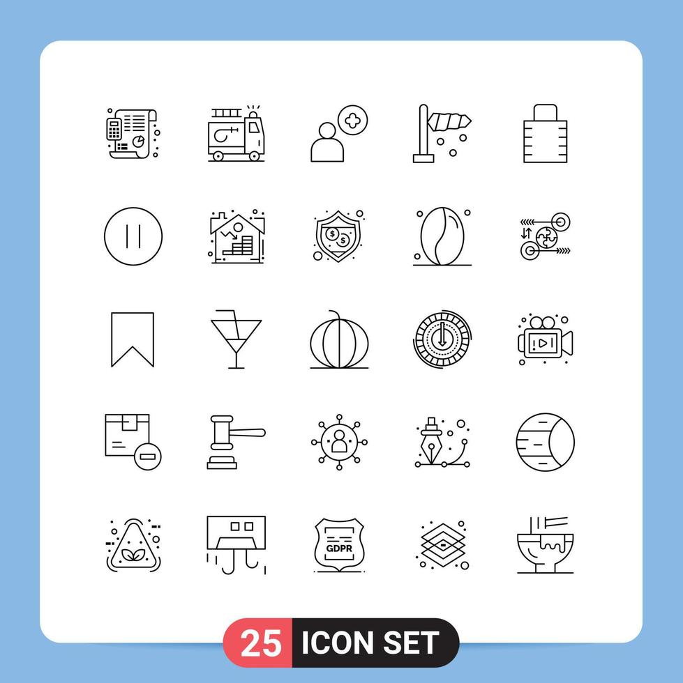 Set of 25 Vector Lines on Grid for security lock pad add key direction Editable Vector Design Elements