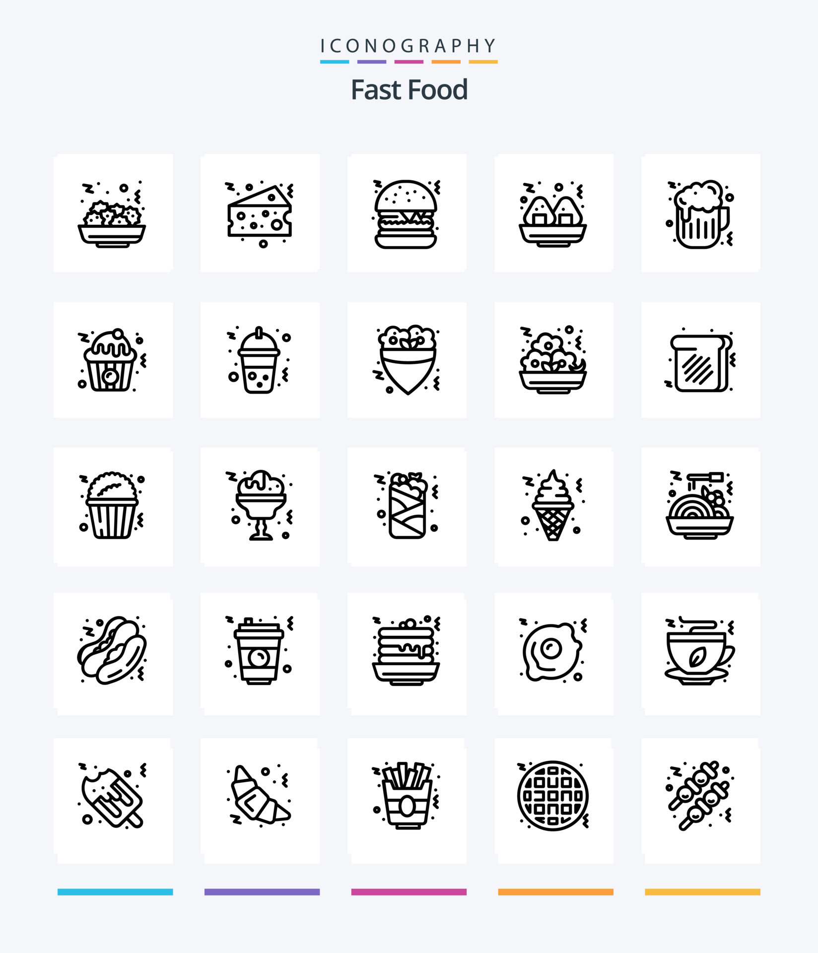 Creative Fast Food 25 OutLine icon pack Such As fast cupcake fast Creative Fast Food 25 OutLine icon pack Such As fast cupcake fast