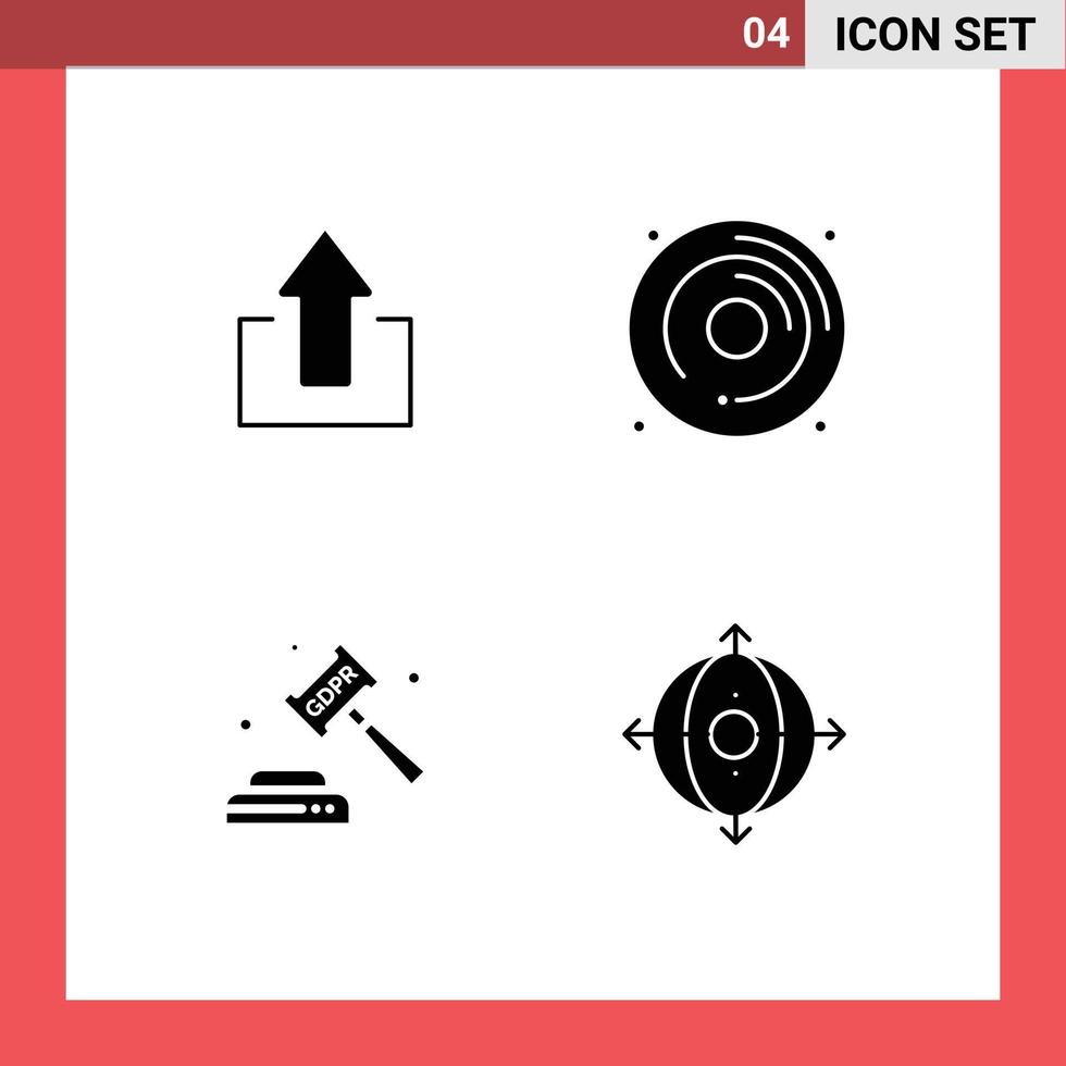 4 Creative Icons Modern Signs and Symbols of arrow gdpr upload hobbies law Editable Vector Design Elements
